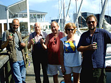 Vennerne før afsejlingen